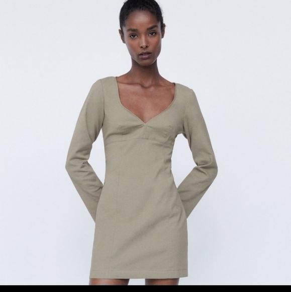 Zara SWEETHEART NECKLINE DRESS - Picture 4 of 7